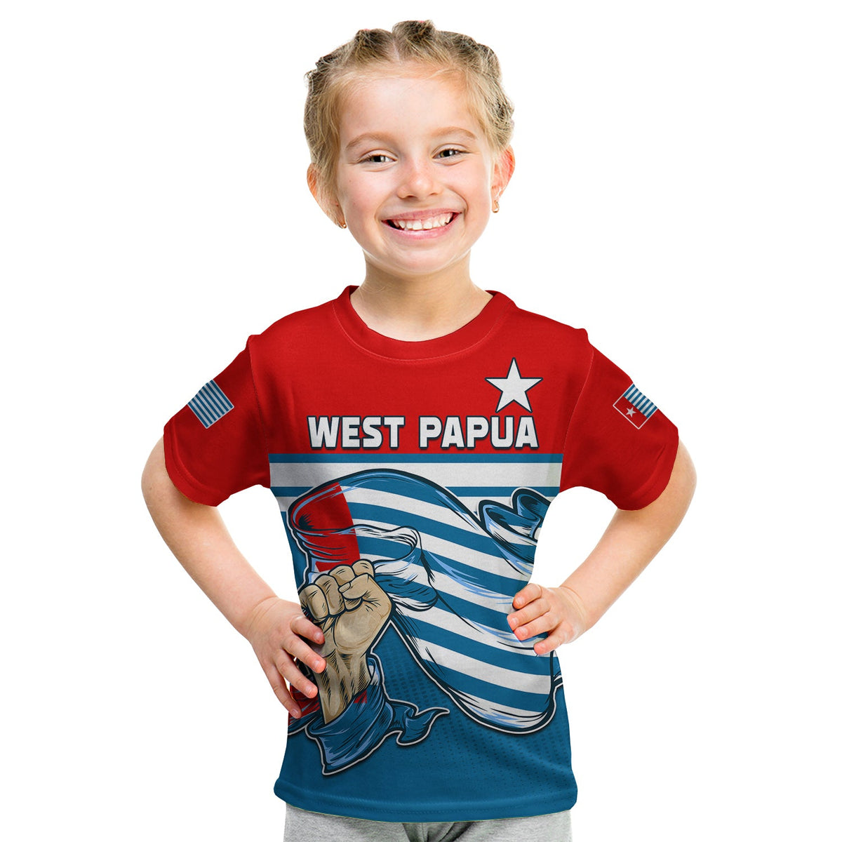 Free West Papua T Shirt KID One People One Soul Strong West Papuan LT13 - Polynesian Pride