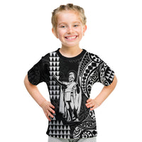 Hawaii Day Kakau T Shirt KID Proud To Be Hawaiian Black King Kamehameha and Kanaka Maoli LT13 - Polynesian Pride