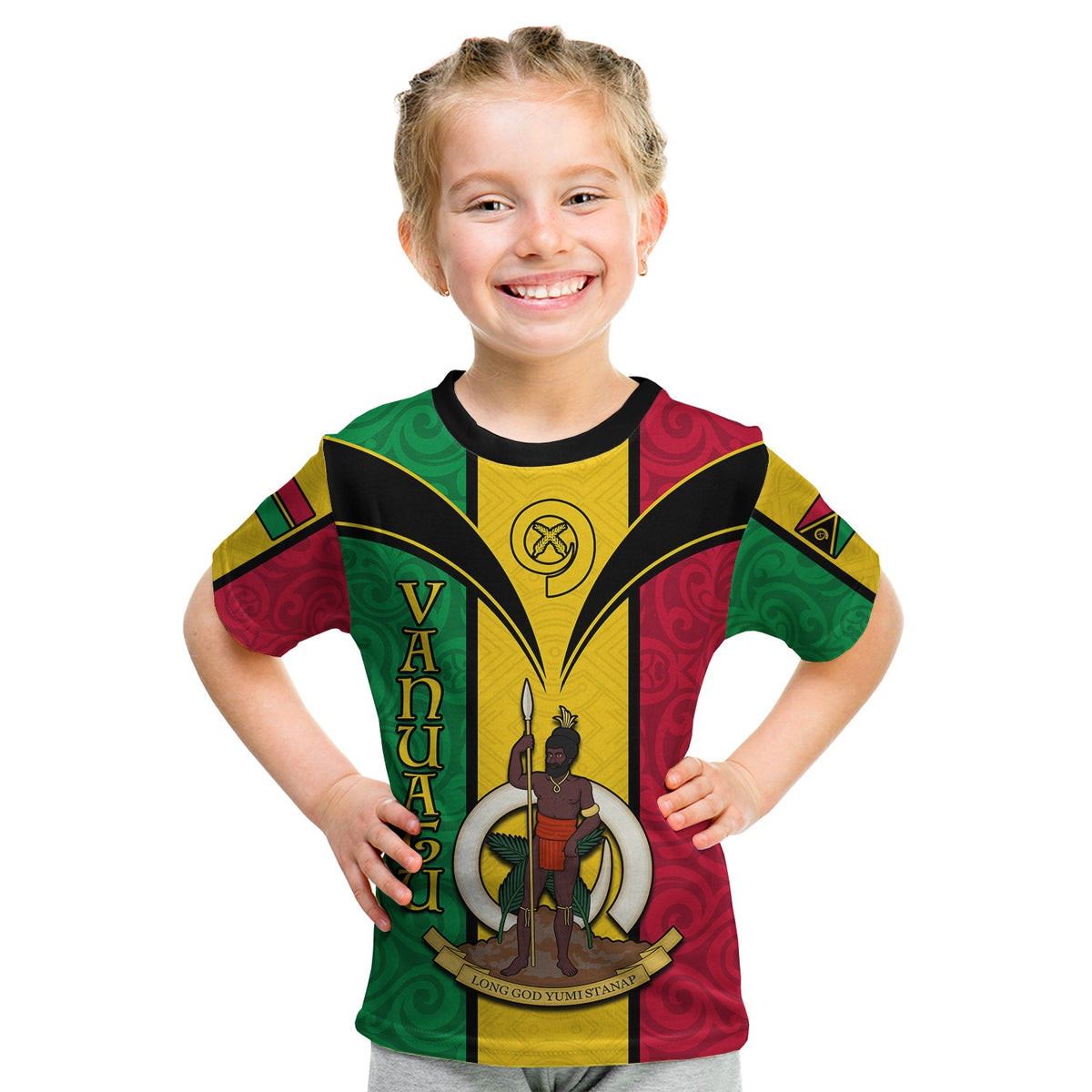 (Custom Text and Number) Vanuatu T Shirt KID Pig Tusk Polynesian LT13 - Polynesian Pride