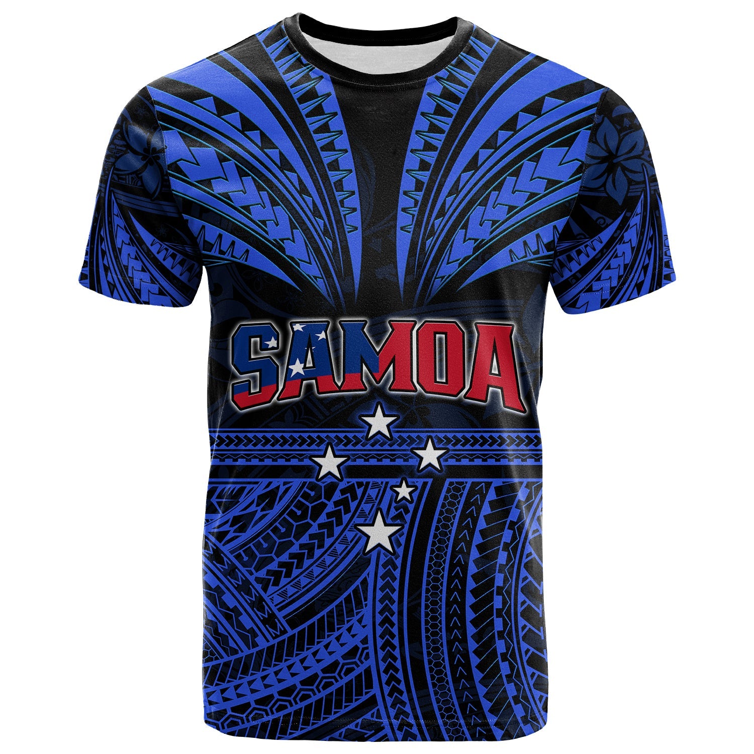 Custom Samoa Tatau T Shirt Blue Polynesian Proud Samoan LT13 Blue - Polynesian Pride