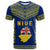 Niue T Shirt Happy Constitution Day Niuean Hiapo Crab With Map LT14 Blue - Polynesian Pride