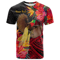 Custom Papua New Guinea T Shirt Bird of Paradise LT13 Black - Polynesian Pride