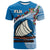 Custom Fiji T Shirt Fijian Drua Mix Tagimaucia Flower Blue Style LT14 - Polynesian Pride