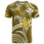 Custom Hawaii Flowers Wave T Shirt Kanaka Maoli Gold Polynesian LT13 Gold - Polynesian Pride