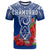 Custom Guam Chamorro T Shirt Guaman Latte Stone Tropical Flowers Blue Version LT14 - Polynesian Pride