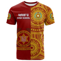 Custom Tonga Vavau High School T Shirt Tongan Ngatu Pattern LT14 - Polynesian Pride