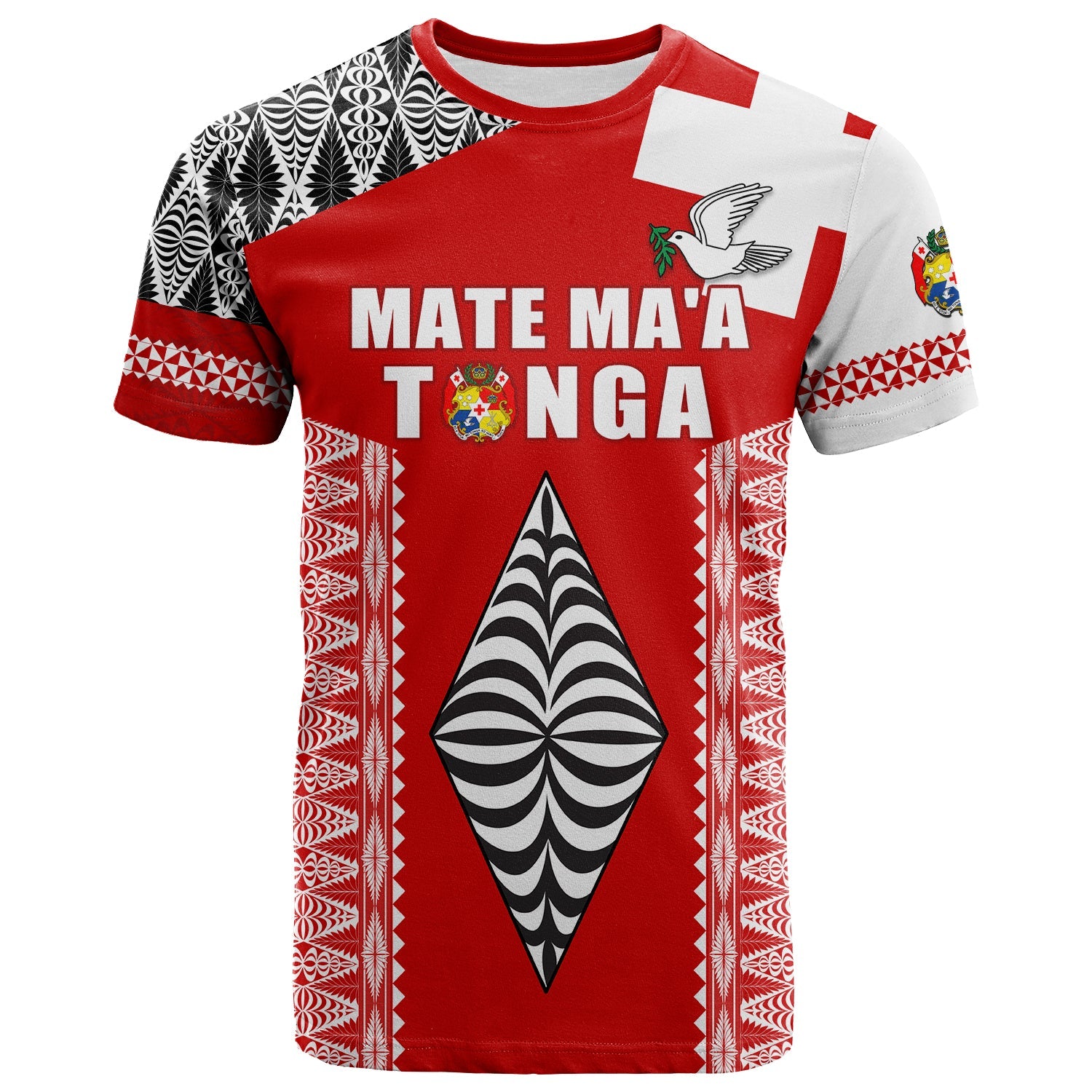 Custom Tonga Rugby T Shirt Kupesi Ngatu Mate Maa Tonga LT13 Red - Polynesian Pride