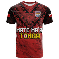 (Custom Text and Number) Tonga Rugby MMT T Shirt Ngatu Mate Maa Tonga Grunge LT13 - Polynesian Pride