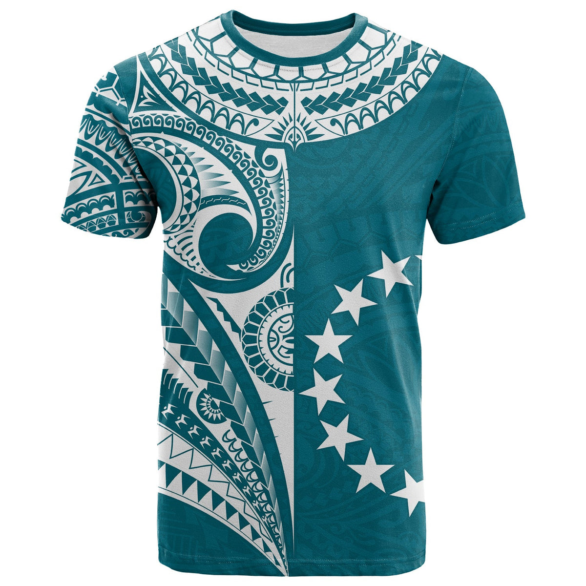 (Custom Text and Number) Cook Islands Tatau T Shirt Symbolize Passion Stars Version Blue LT13 - Polynesian Pride