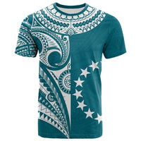 (Custom Text and Number) Cook Islands Tatau T Shirt Symbolize Passion Stars Version Blue LT13 - Polynesian Pride