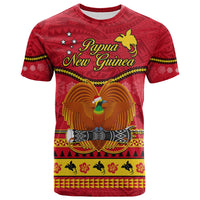 Custom Papua New Guinea Christmas T Shirt Bird of Paradise Bikpela Hamamas Blong Dispela Krismas LT14 - Polynesian Pride