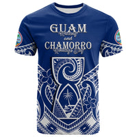 Custom Guam History and Chamorro Heritage Day T Shirt Latte Stone Polynesian LT14 Blue - Polynesian Pride