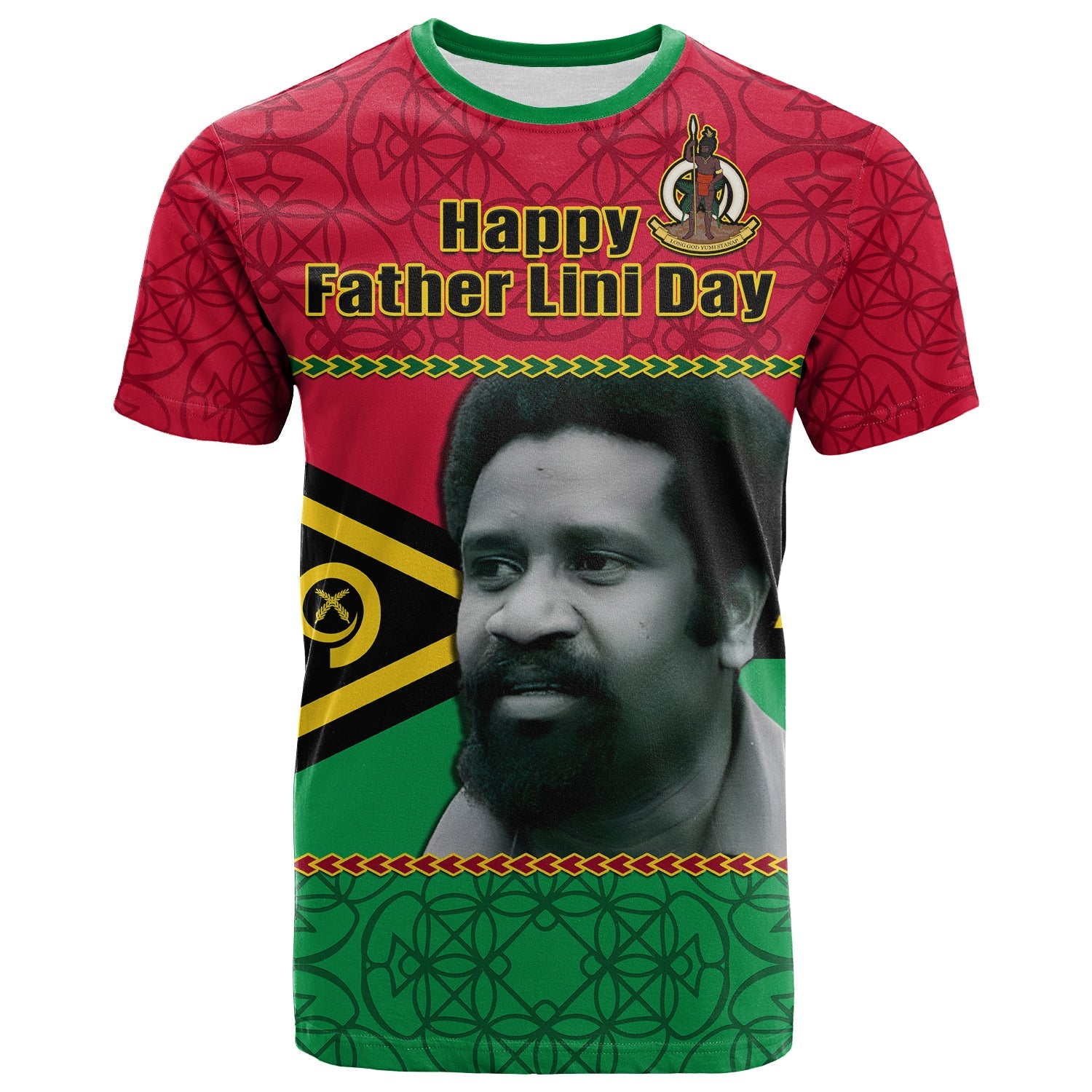 Vanuatu T Shirt Vanuatuan Flag Sand Drawing Happy Father Lini Day LT14 Red - Polynesian Pride