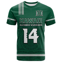 (Custom Text and Number) Hawaii Football T Shirt Kakau Rainbow Warriors Helmet Go Bows LT14 - Polynesian Pride