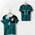 Custom Polynesian Rugby T Shirt Love Turquoise Custom Text and Number Unisex Turquoise - Polynesian Pride