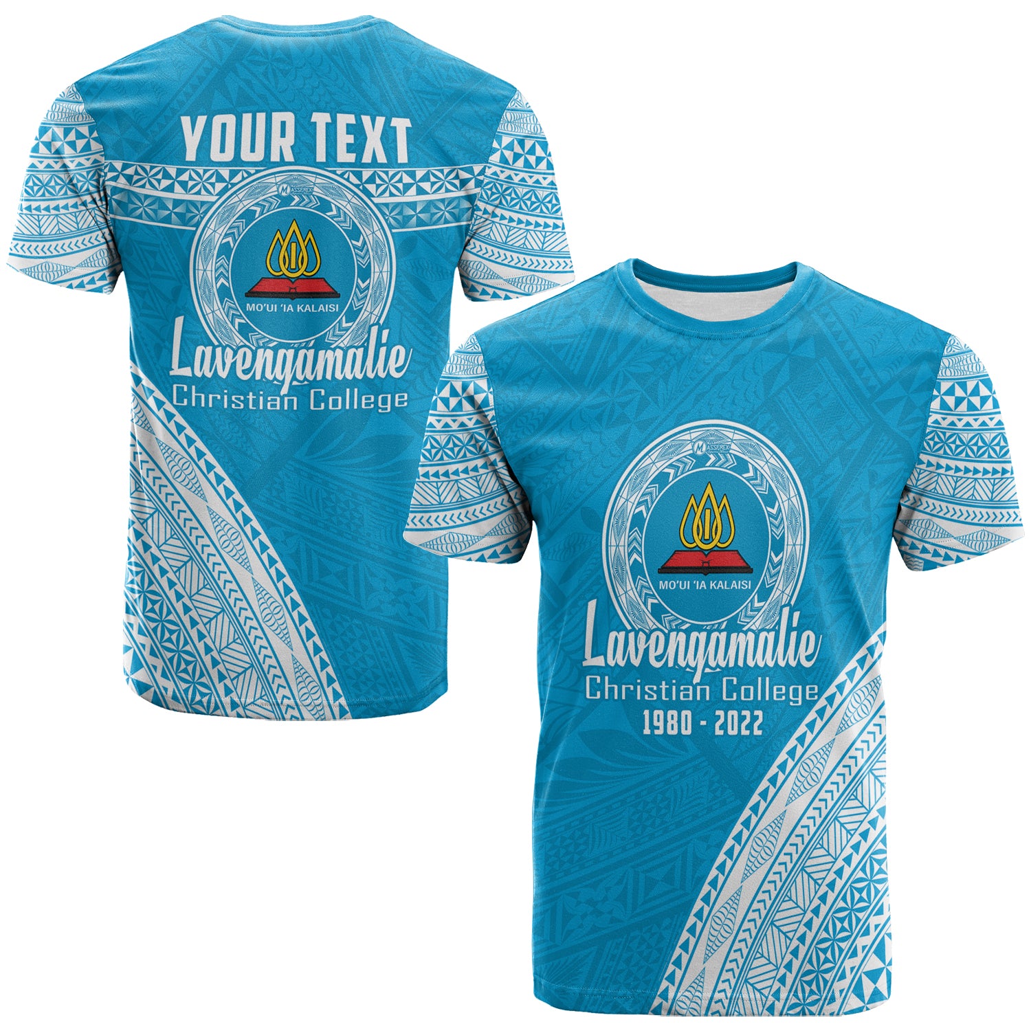 Custom Lavengamalie College Tonga T Shirt Happy 42nd Anniversary LT13 Unisex Blue - Polynesian Pride