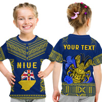 Custom Niue T Shirt Happy Constitution Day Niuean Hiapo Crab With Map LT14 - Polynesian Pride