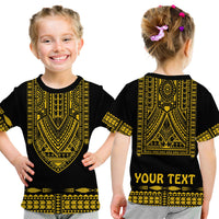 (Custom Personalised) Polynesian T Shirt KID Dashiki With Polynesian Tattoo Royal Golden Version LT14 Youth XL Size14 - Polynesian Pride