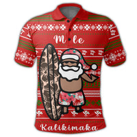Hawaii Christmas Santa Claus Surf Polo Shirt Fun Style - Polynesian Pride
