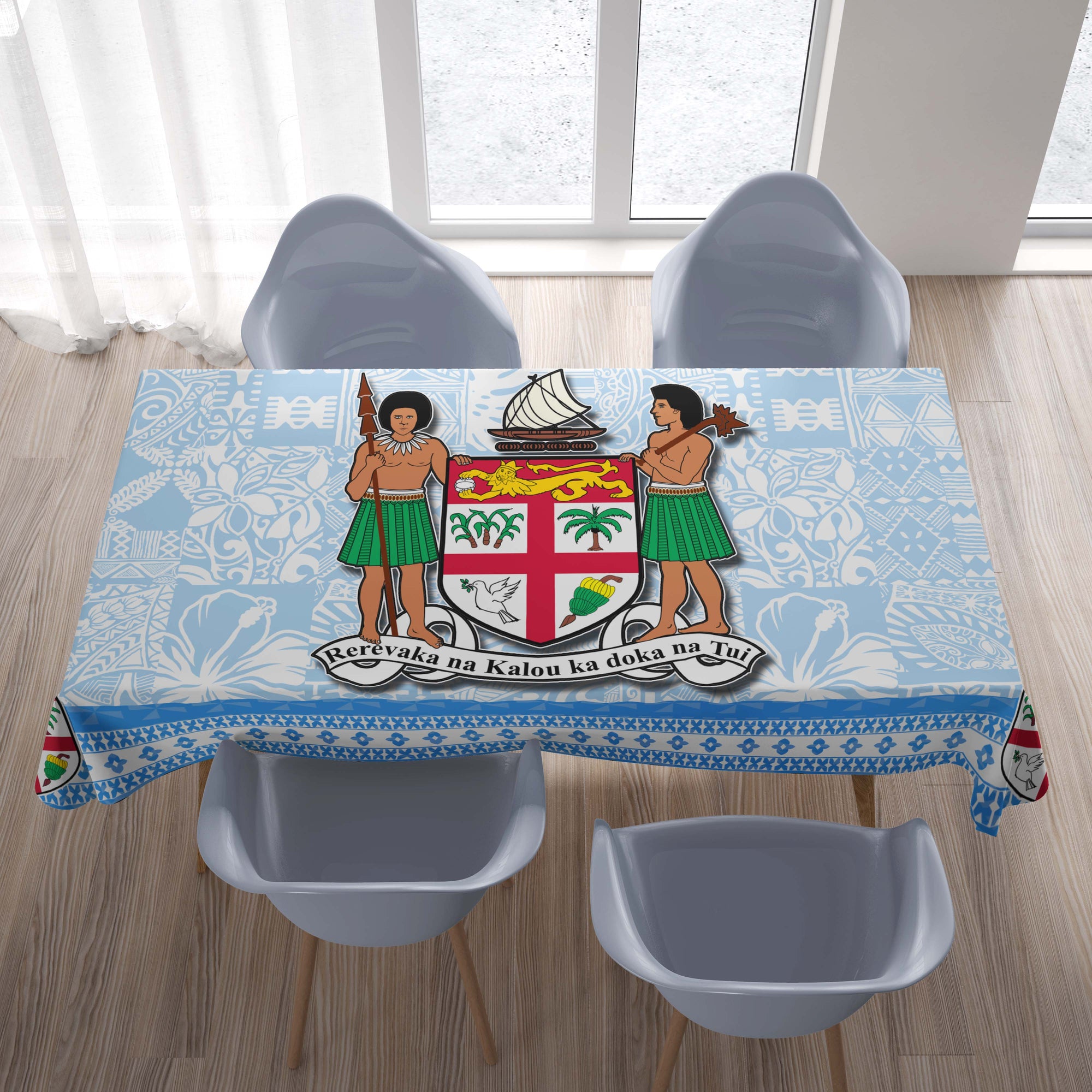 Fiji Tablecloth Blue Style No.1 LT6 One Size Blue - Polynesian Pride