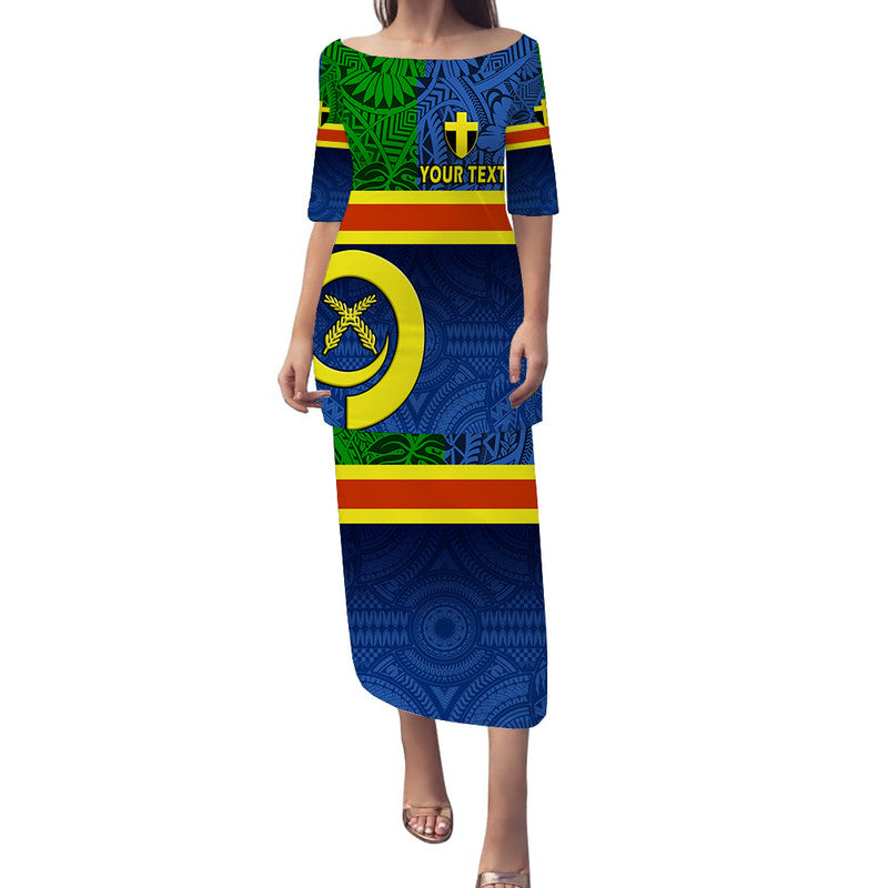 (Custom Personalised) Vanuatu Tafea Province Day Puletasi Dress Tafea Flag Color Style LT9 - Polynesian Pride