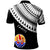 Tahiti Custom Polo Shirt Ginger Lei Pattern White - Polynesian Pride