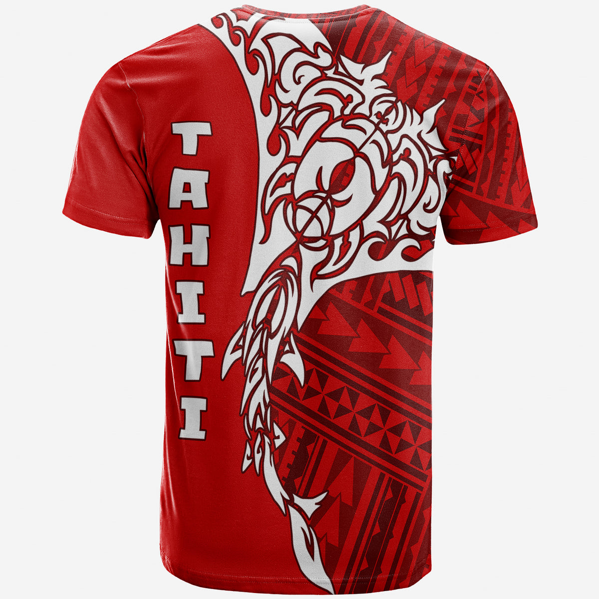 Tahiti French Polynesian Manta Spirit Guardian Tribal Pattern T Shirt LT7 - Polynesian Pride