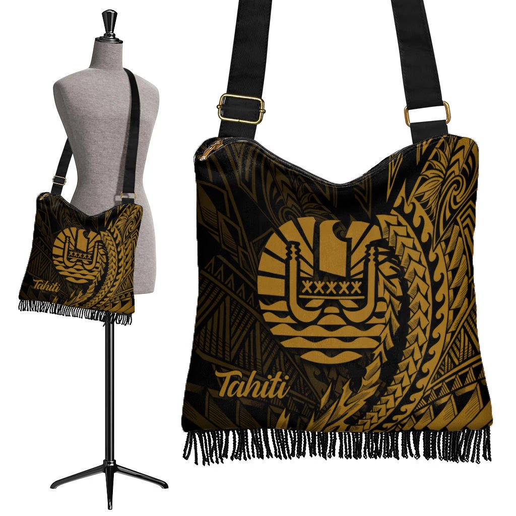 Tahiti Boho Handbag - Wings Style One Size Boho Handbag Black - Polynesian Pride