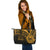 Tahiti Leather Tote - Gold Color Cross Style - Polynesian Pride