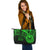 Tahiti Leather Tote - Green Color Cross Style - Polynesian Pride