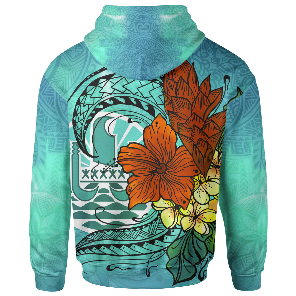 Tahiti Hoodie Tropical Flowers Style - Polynesian Pride