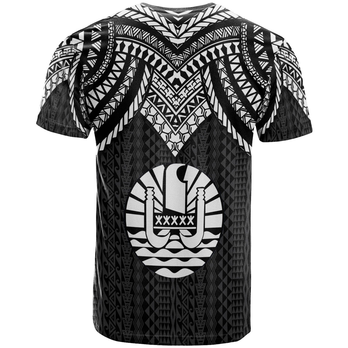 Tahiti T Shirt Polynesian Armor Style Black - Polynesian Pride
