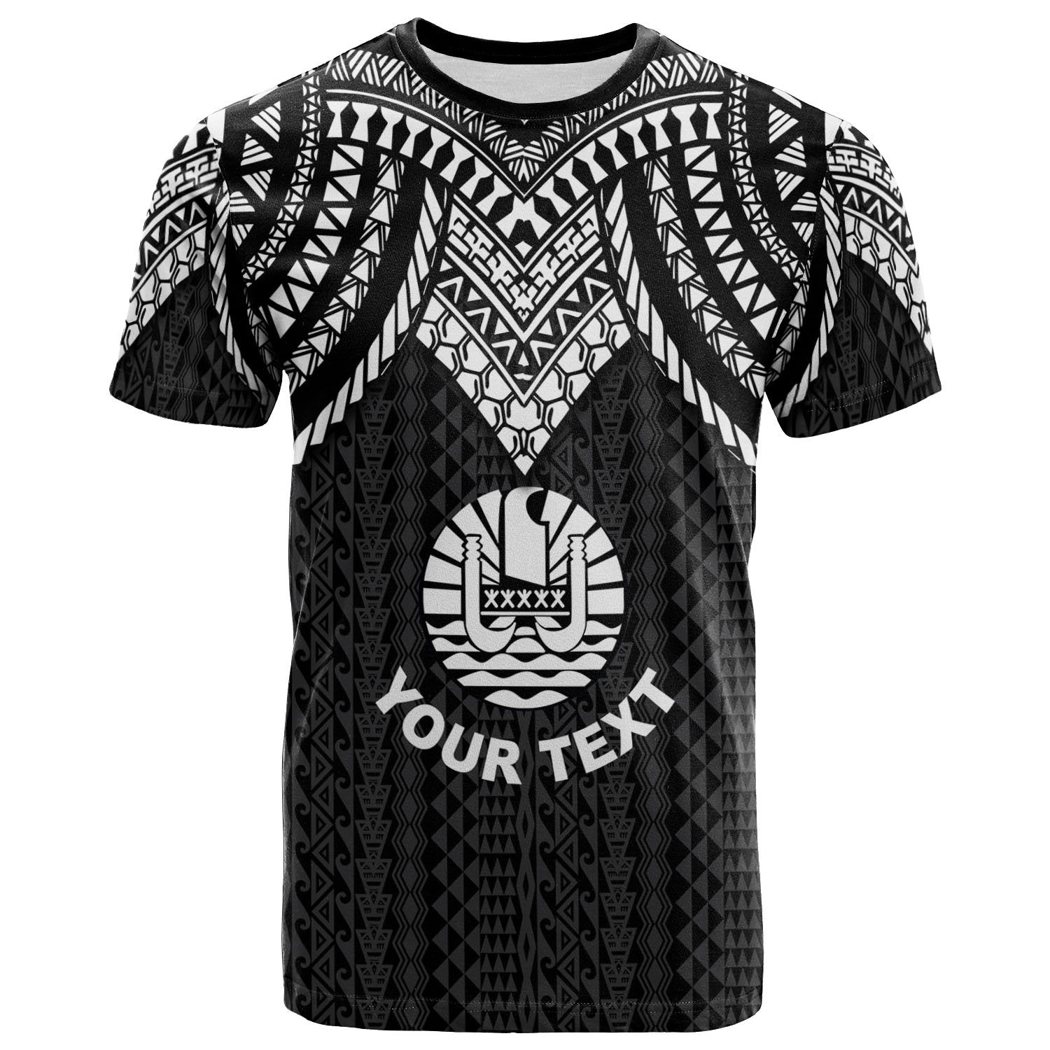 Tahiti Custom T Shirt Polynesian Armor Style Black Unisex Black - Polynesian Pride