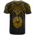 Tahiti Custom T Shirt Polynesian Armor Style Gold - Polynesian Pride