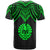 Tahiti Custom T Shirt Polynesian Armor Style Green - Polynesian Pride