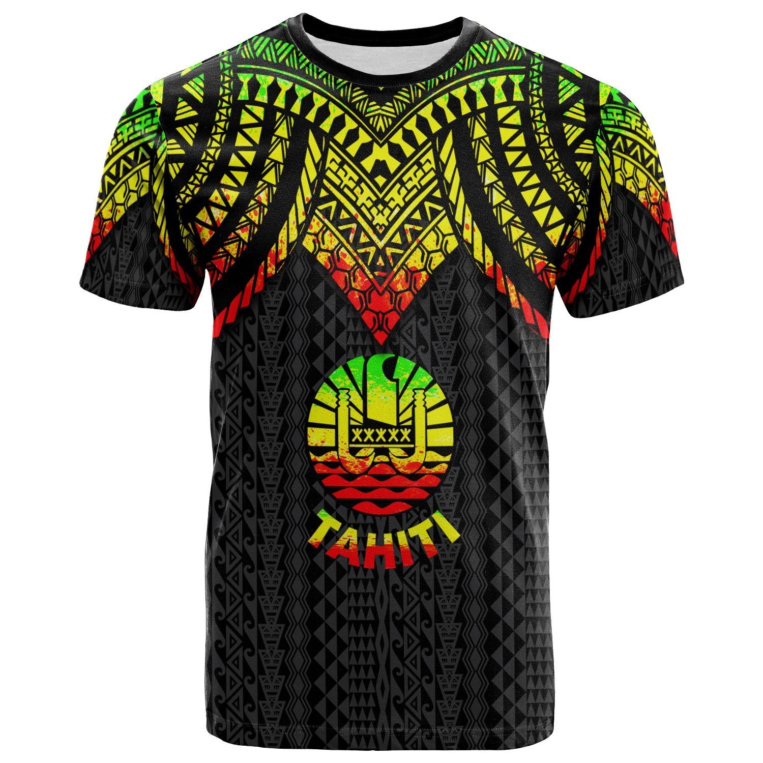 Tahiti T Shirt Polynesian Armor Style Reggae Unisex Art - Polynesian Pride