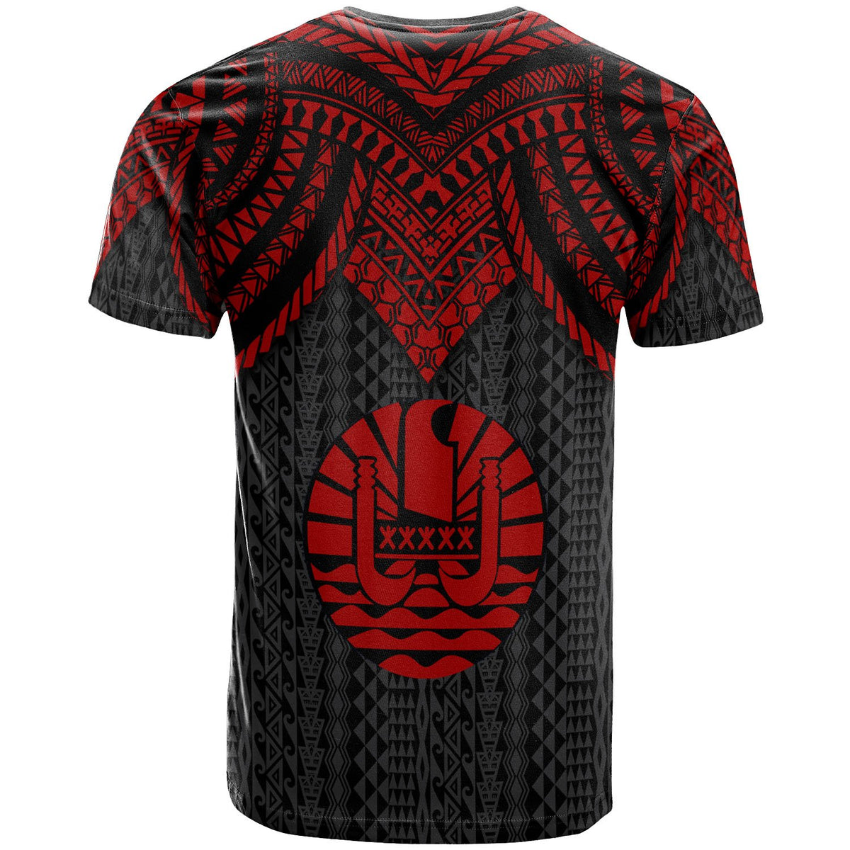 Tahiti T Shirt Polynesian Armor Style Red - Polynesian Pride