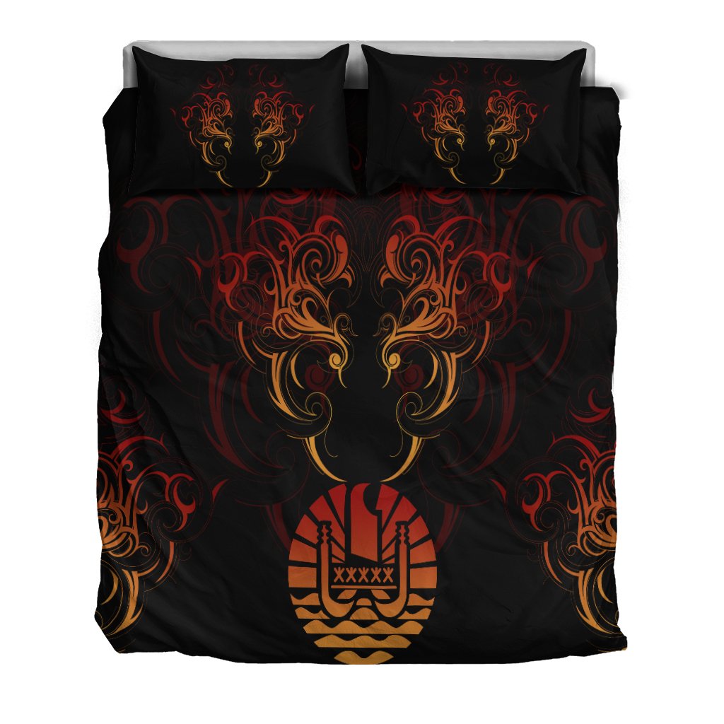 Tahiti Bedding Set - Coat Of Arms With Tribal Pattern - Polynesian Pride