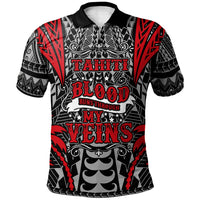 Tahiti Polo Shirt Blood Runs Through My Veins Style Flag Unisex White - Polynesian Pride