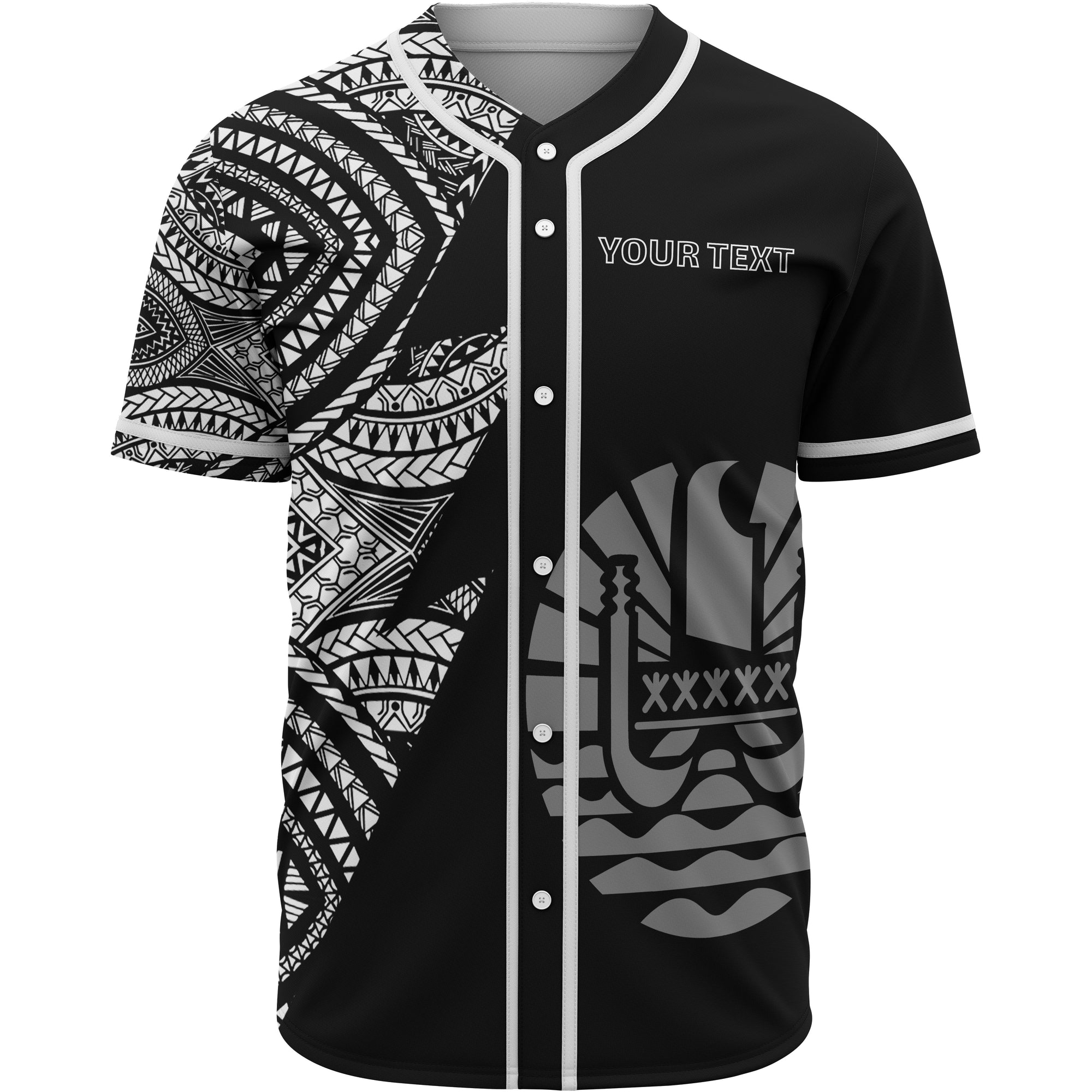 Tahiti Custom Personalized Baseball Shirt - Flash Style White Unisex White - Polynesian Pride