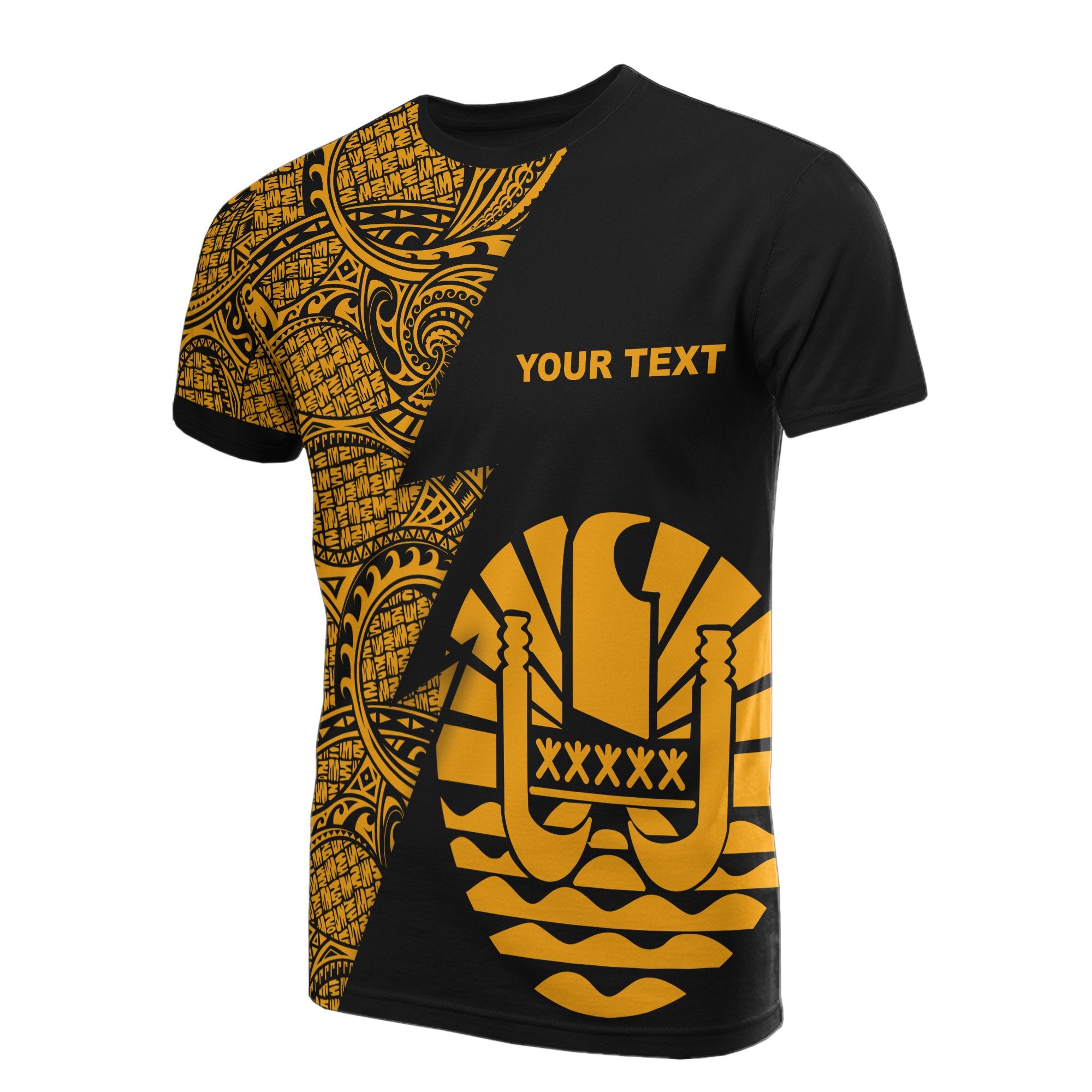 Tahiti Custom T Shirt Polynesian Pattern Gold Style Unisex Gold - Polynesian Pride