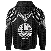 Tahiti Hoodie Polynesian Armor Style Black - Polynesian Pride