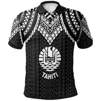 Tahiti Polo Shirt Polynesian Armor Style Black Unisex Black - Polynesian Pride