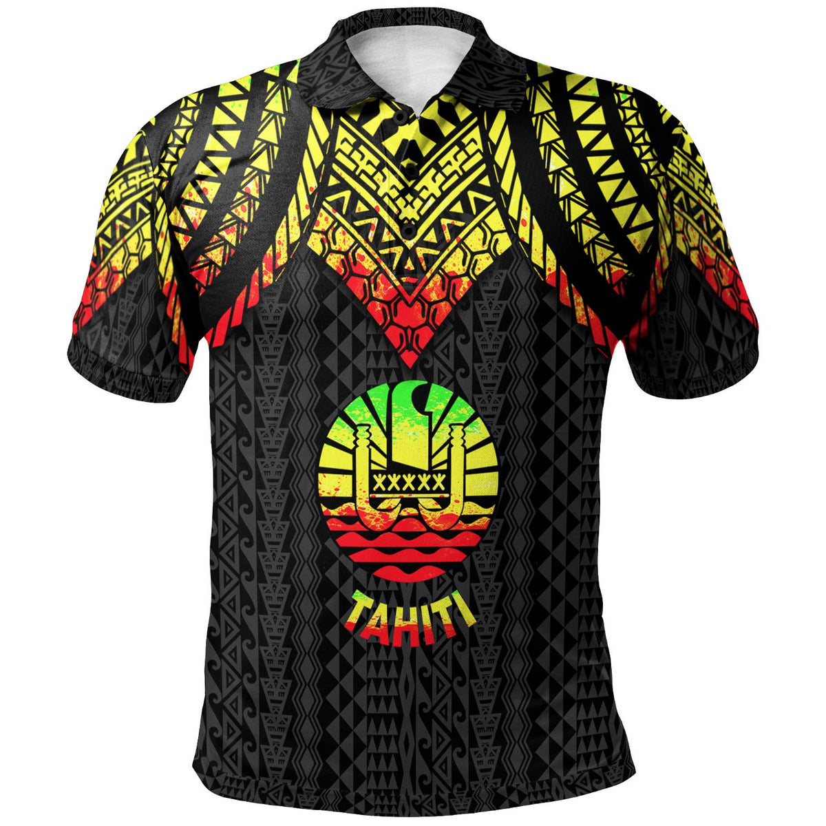 Tahiti Polo Shirt Polynesian Armor Style Reagge Unisex Reggae - Polynesian Pride