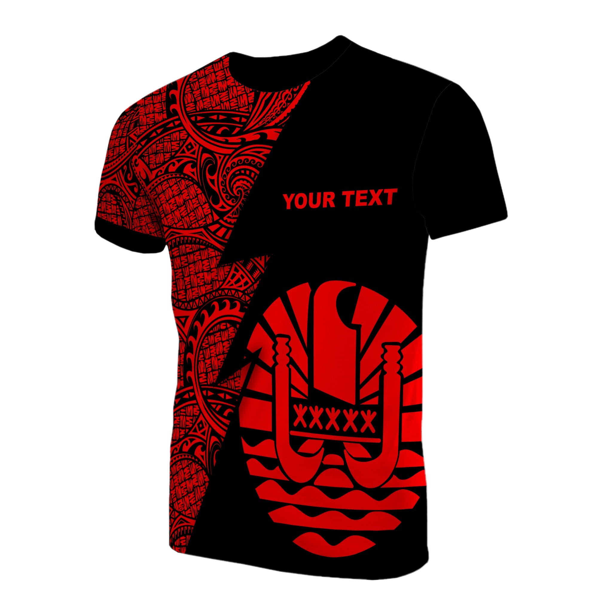 Tahiti Custom T Shirt Polynesian Pattern Red Style Unisex Red - Polynesian Pride