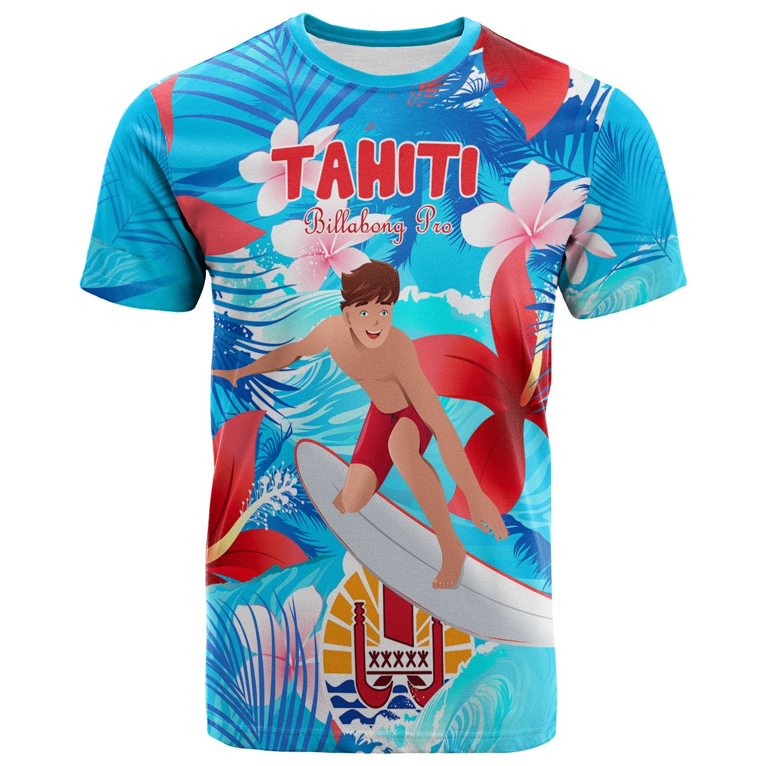 Tahiti T Shirt Billabong Pro Surfing Unisex Blue - Polynesian Pride