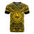 Tahiti T Shirt Tahiti Coat of Arms Polynesian Gold Black Unisex Gold - Polynesian Pride