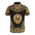 Tahiti Custom Polo Shirt Tahitian Flag Polynesian Chief Tattoo Gold Version - Polynesian Pride