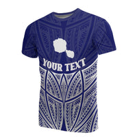 Tahiti Polynesian Custom T Shirt Blue Pride Map and Seal Unisex Blue - Polynesian Pride