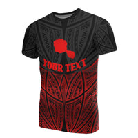 Tahiti Polynesian Custom T Shirt Red Black Pride Map and Seal Unisex Red - Polynesian Pride